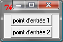 Une fenêtre contenant deux boutons : ce sont deux points d'entrée du programme.